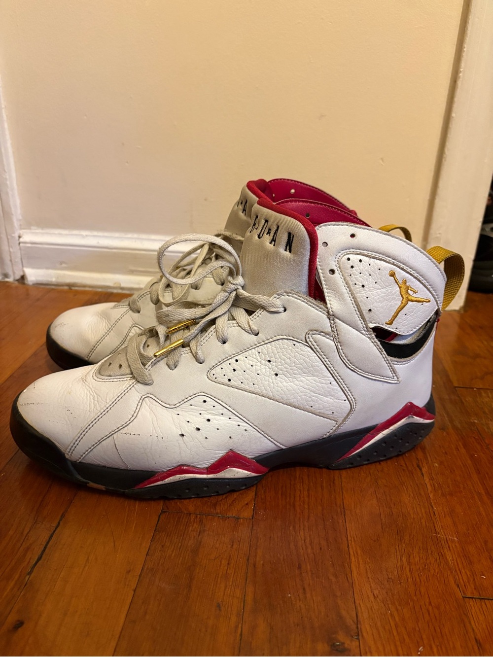 Jordan White Red and Gold Retro Basketball Shoes